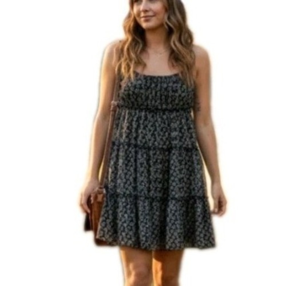 L Y2K Trixxi Women Babydoll Ditsy Boho Grunge Dress Festival Whimsigoth Friends